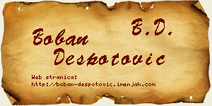 Boban Despotović vizit kartica